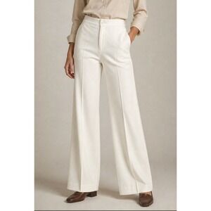 Vntg Levis High Rise Wide Leg Trouser Cream Orange Tab Pant 25116-9551 Sz 10 70s